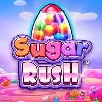 Sugar Rush cluster-pays slot met sticky multiplier-grid